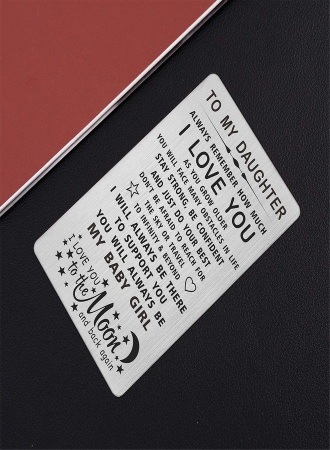 TANWIH Daughter I Love You Gifts Engraved Wallet Card, You Will Always Be My Baby Girl, To My Daughter Birthday Graduation Christmas Wedding Gifts from Mom Dad - Image 3