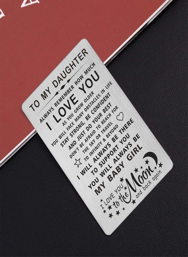 TANWIH Daughter I Love You Gifts Engraved Wallet Card, You Will Always Be My Baby Girl, To My Daughter Birthday Graduation Christmas Wedding Gifts from Mom Dad - Image 5