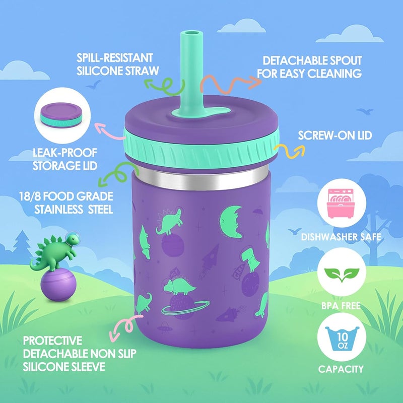 Cafezi 10oz Stainless Steel Kids Cup with Lid | Unbreakable & Spill-Proof Sippy Cup for Water, Juice, Milk, Snacks | BPA-Free, Easy Clean, Ideal for Toddlers at Home, Car, Daycare - Image 2
