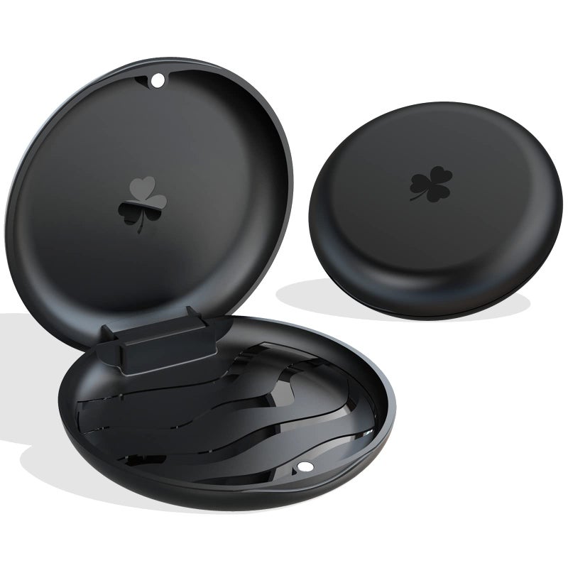 2 Pack Aligner and Retainer Case ARGOMAX Slim Aligner Case Compatible with Invisalign Mouth Guard Case Orthodontic Case Teeth Braces Case Night Guard Case Container Storage Holder Black