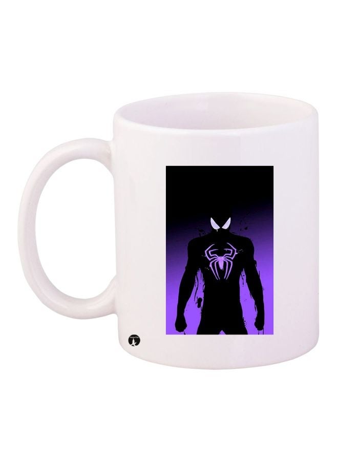 Spiderman Printed Coffee Mug White/Purple/Black 11ounce