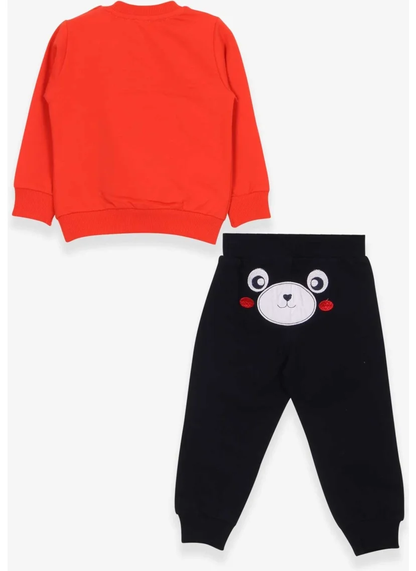 Breeze Baby Boy Tracksuit Set With Bear Embroidery Orange (9 Months-3 Years)