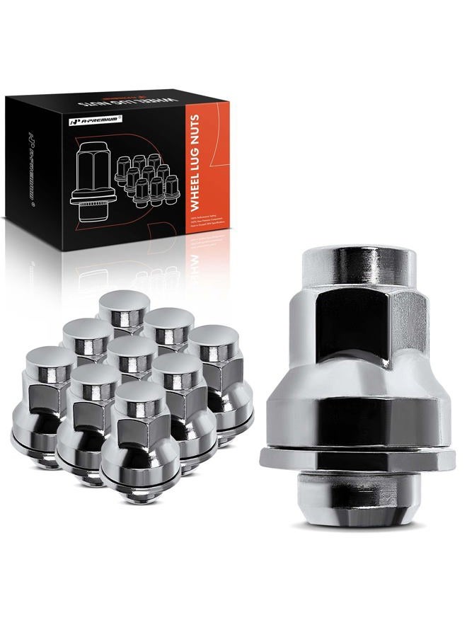 A-Premium Wheel Lug Nuts Compatible with Jaguar XF 2009-2014 XJ XE F-Type XK XKR XFR XFR-S XKR-S XJR Front or Rear Side 10-PC Set - Image 1