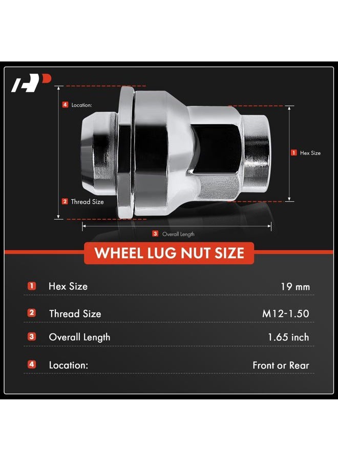 A-Premium Wheel Lug Nuts Compatible with Jaguar XF 2009-2014 XJ XE F-Type XK XKR XFR XFR-S XKR-S XJR Front or Rear Side 10-PC Set - Image 2