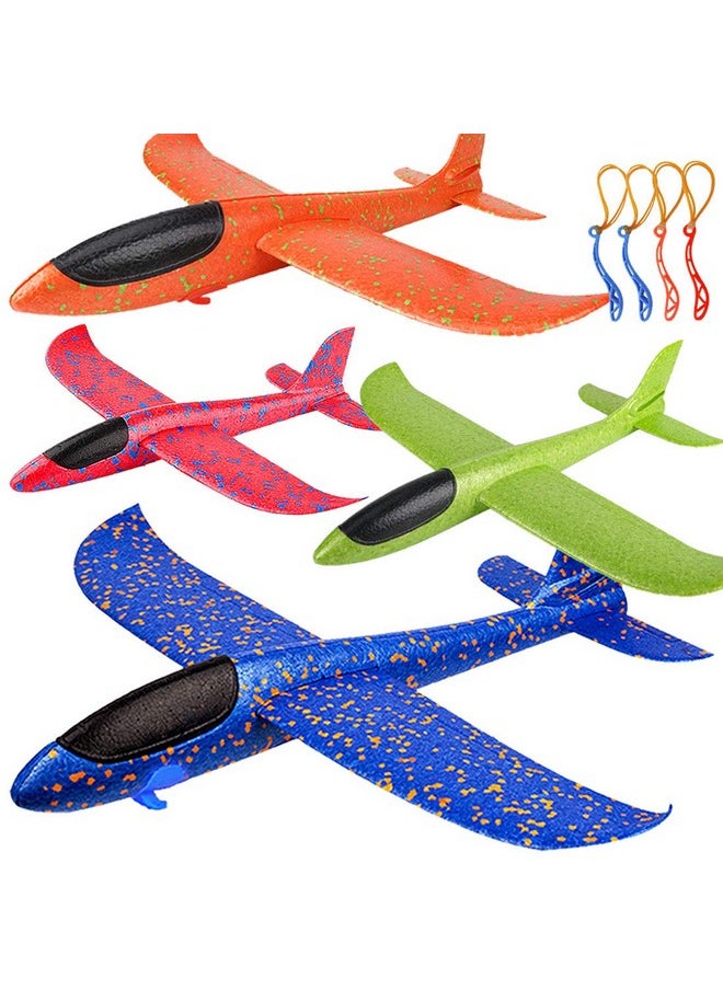 Bootaa 4 Pack Airplane Toys, Upgrade 17.5" Large Throwing Foam Plane, 2 Flight Mode Glider Plane, Flying Toy for Kids, Gifts for 3 4 5 6 7 Year Old Boy, Outdoor Sport Toys Birthday Party Favors Foam Airplane  - Image 1
