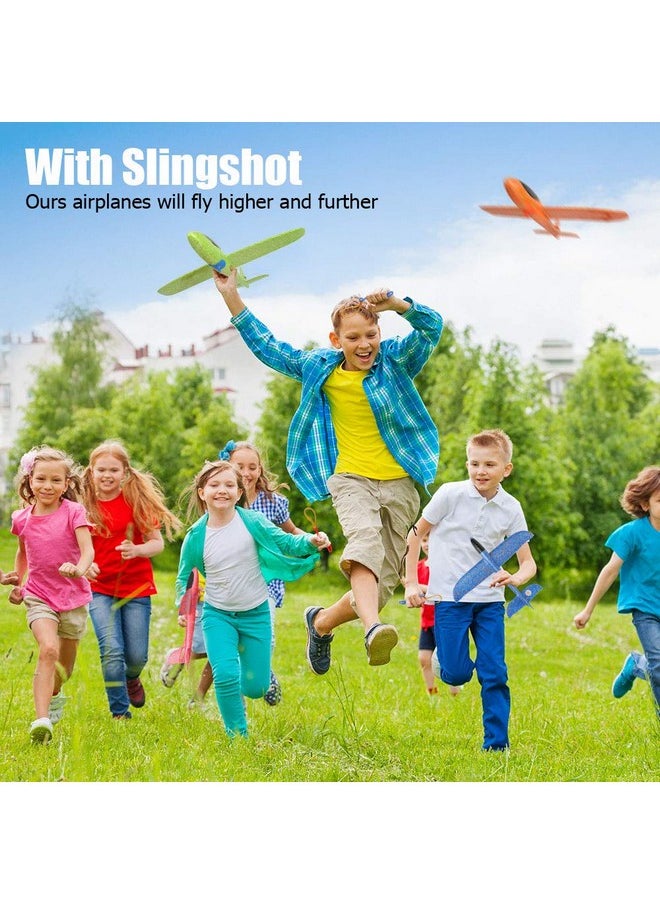 Bootaa 4 Pack Airplane Toys, Upgrade 17.5" Large Throwing Foam Plane, 2 Flight Mode Glider Plane, Flying Toy for Kids, Gifts for 3 4 5 6 7 Year Old Boy, Outdoor Sport Toys Birthday Party Favors Foam Airplane  - Image 5