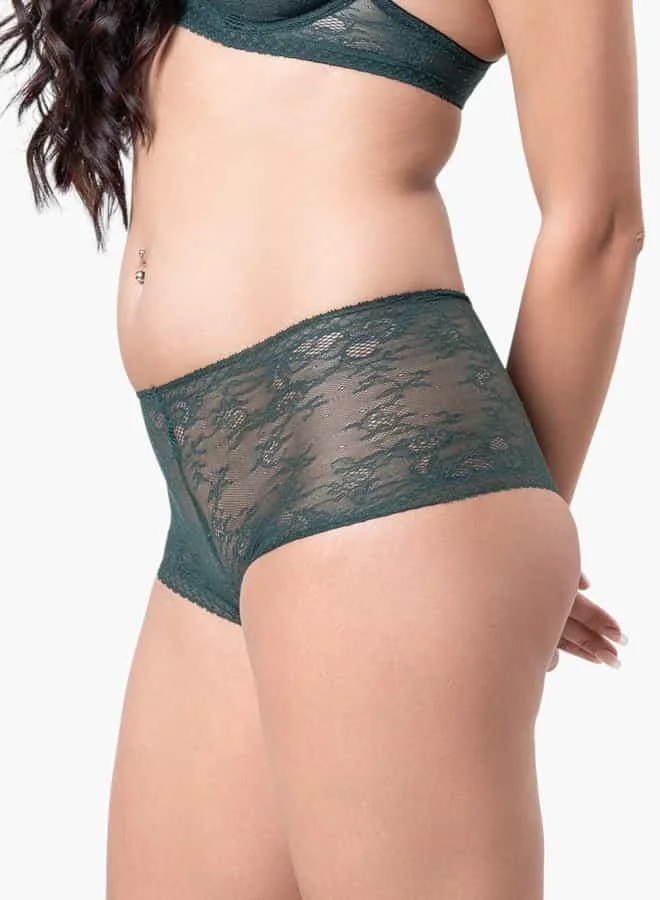 Aadaraya Aadaraya Lace Textured Brief with Elasticated Waistband