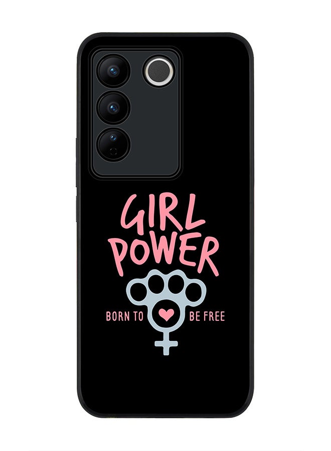 Stylizedd Rugged Black Edge case for Vivo V27 / Vivo V27 Pro / Vivo S16, Slim fit Soft Case Flexible Rubber Edges Anti Drop TPU Gel Thin Cover - Girl Power - Image 1
