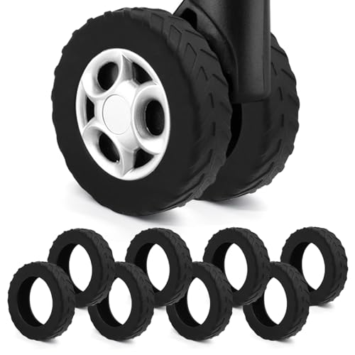 UMUST 8Pcs Luggage Wheel CoversSilicone Suitcase Cover for 224 Spinner Wheel Carry On Luggage Wheels ProtectorUpgrade Suitcase Wheels ProtectiveEssential Travel AccessoriesBlack - Image 1