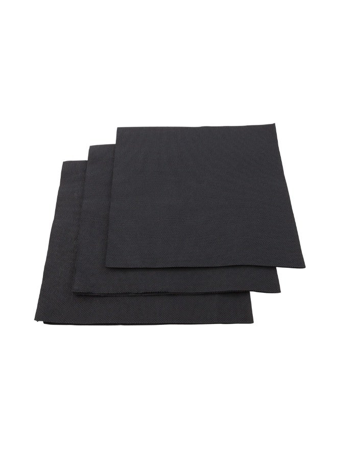 Restaurantware Luxenap 15.5 x 15.3 Inch 2-Ply Dinner Napkins, 50 Disposable Napkins - Linen Feel, Soft And Absorbent, Black Paper Folded Napkins, Square, For Lunch, Dinner, Or Everyday Use  - Image 2