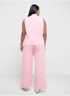 Ginger Plus Longline Waistcoat & Wide Fit Pant Co-Ord Set  - Image 2