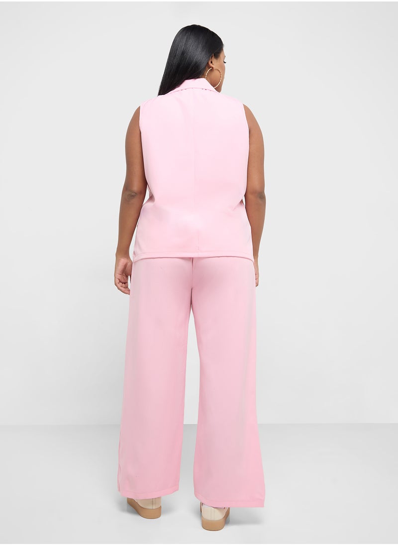 Ginger Plus - Longline Waistcoat & Wide Fit Pant Co-Ord Set - Image 1