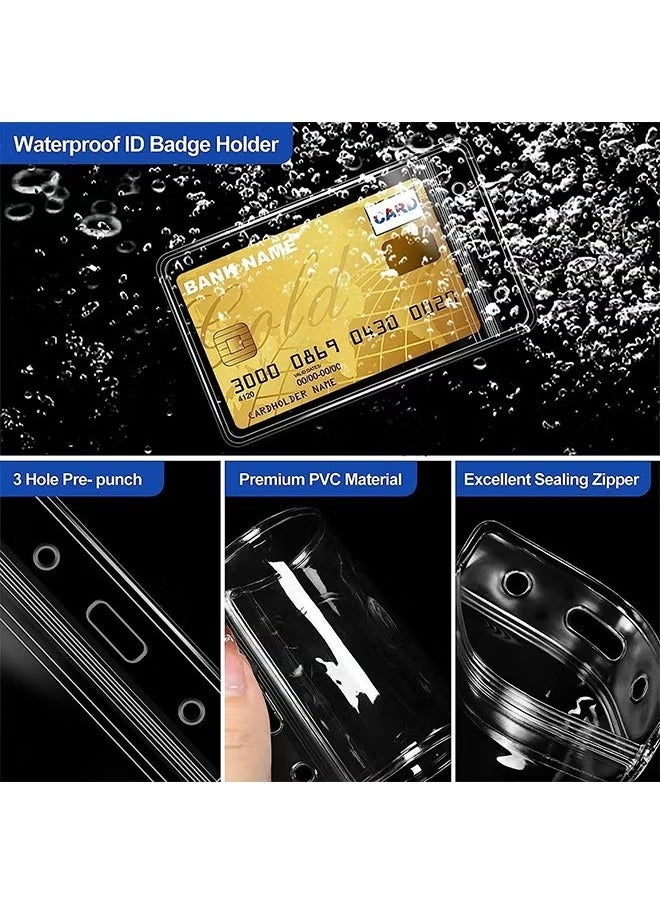 Unewshi Id Card Badge Holder, Card Protector, 50 Pack Hard Plastic Badge Holder with Waterproof and Dustproof Resealable, Plastic Name Tag Holder, Duty Vertical Clear Pvc Id Card Holder for Standard Cards, Sports Cards  - Image 4