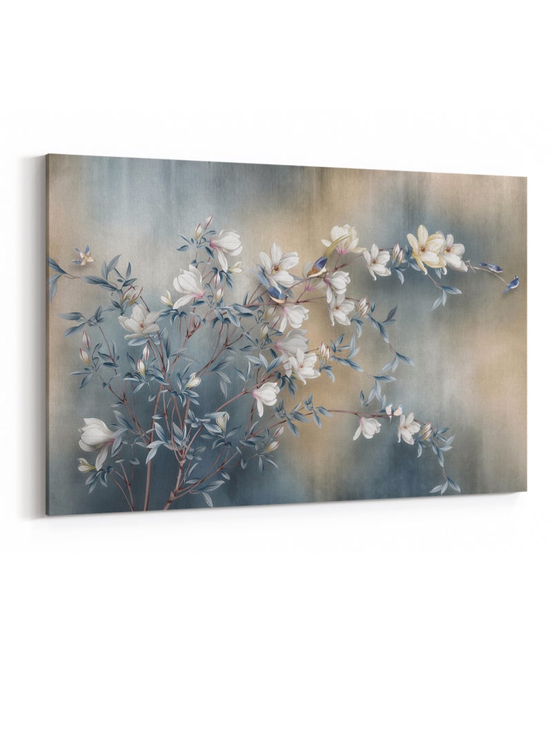 LOWHA Canvas Wall Art Stretched Over Wooden Frame with Flowers Painting - Image 4