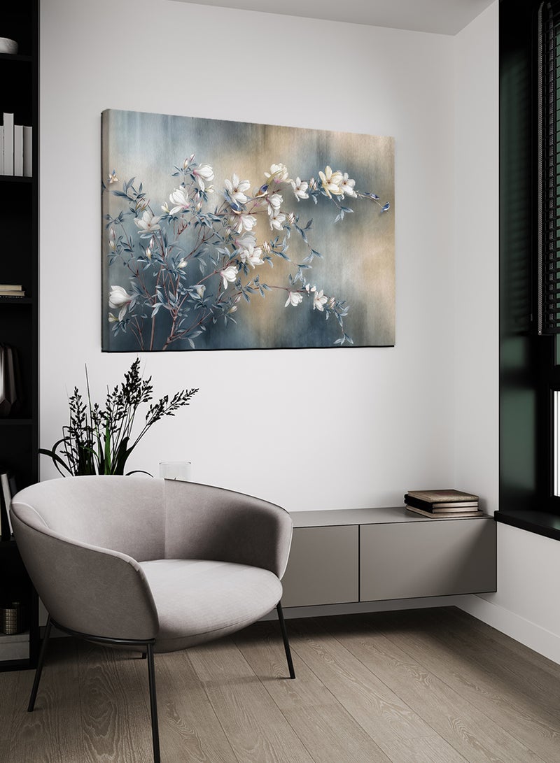 LOWHA Canvas Wall Art Stretched Over Wooden Frame with Flowers Painting - Image 3