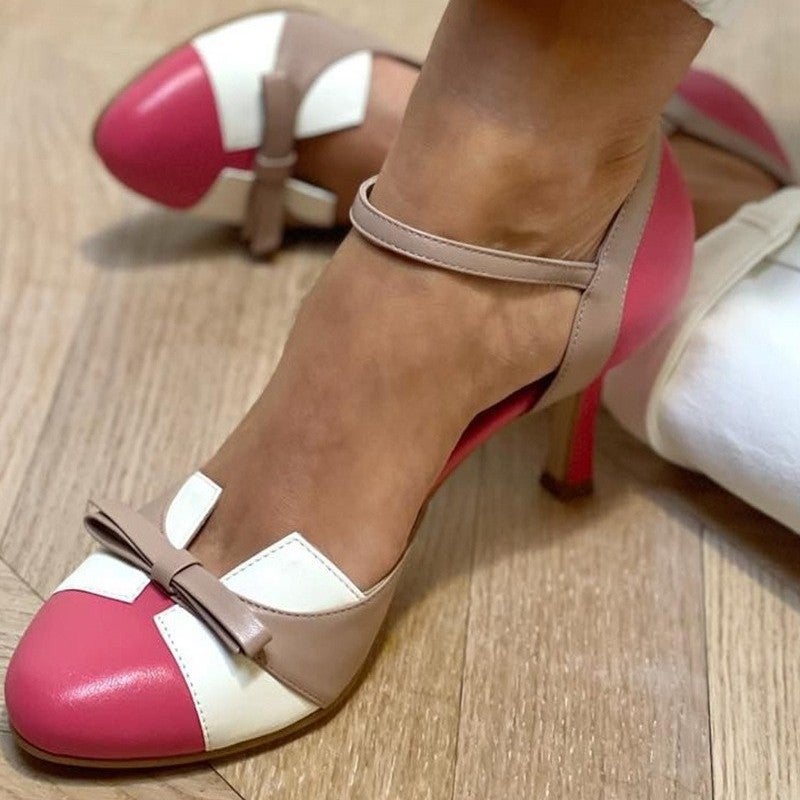 Export Model 2025 Summer High-Heeled Fashion Color Matching 40-43 Large Size Buckle Strap Hollow Sandals - Image 4