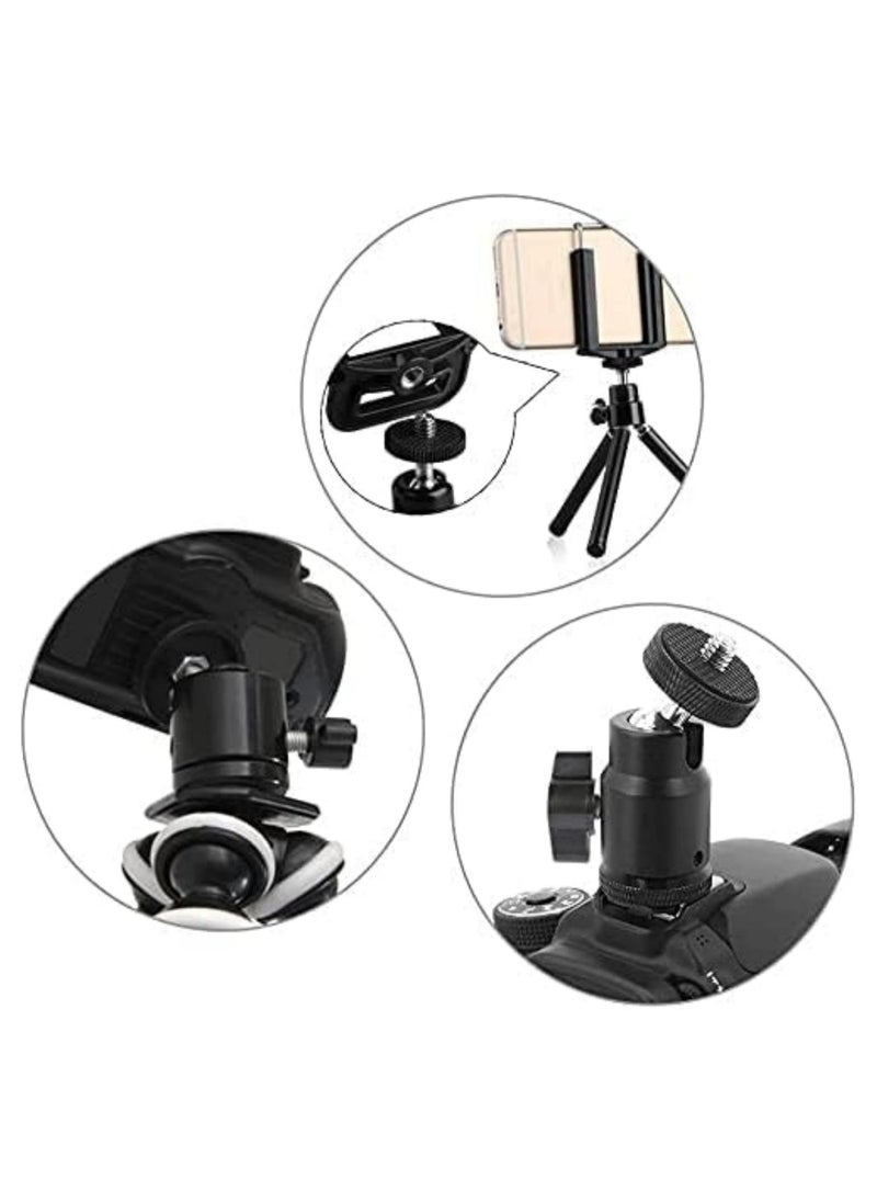 Oasisgalore Universal Mini Ball Head Tripod Mount (2 Pack) - 1/4" with 360° Swivel for DSLR Cameras and Accessories  - Image 5