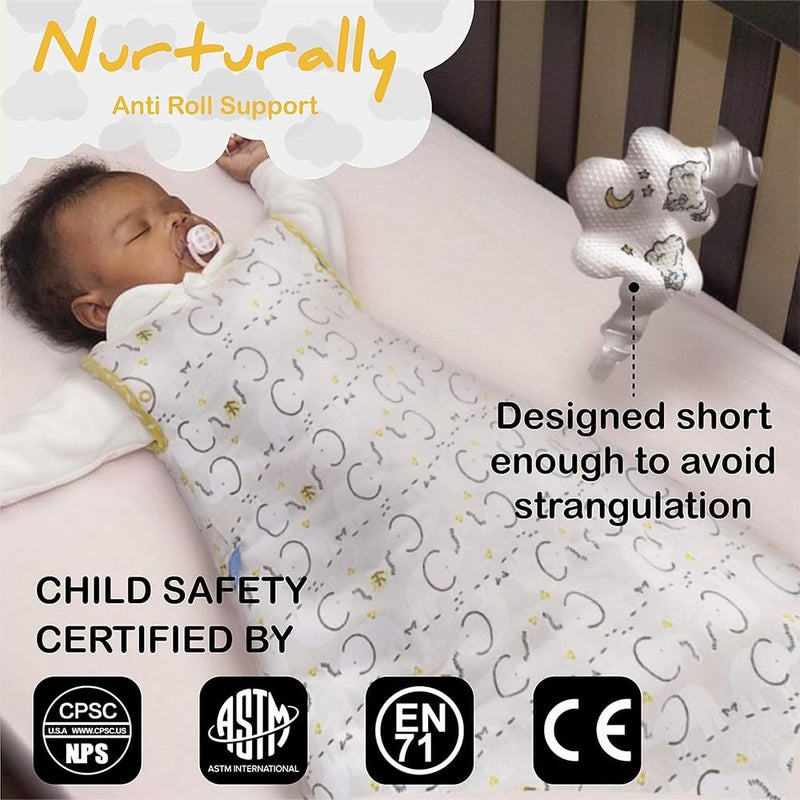 Chrome Cherry Nurturally Baby Anti Roll Support - Safe Breathable Fabric for Babies Age 3 to 6 Months Old, Designed in USA - Image 2
