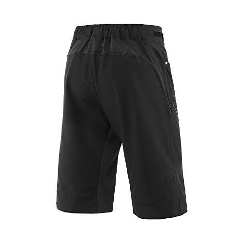 ARSUXEO Men's Loose Fit Cycling Shorts Mountain Bike Shorts Water Ressistant 1903 Black Size XX-Large - Image 2