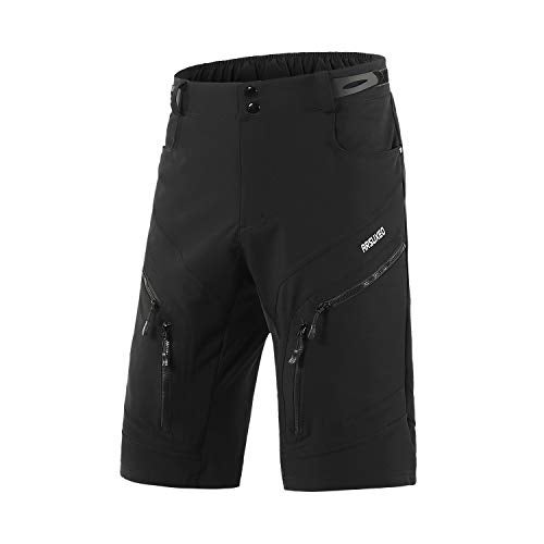 ARSUXEO Men's Loose Fit Cycling Shorts Mountain Bike Shorts Water Ressistant 1903 Black Size XX-Large - Image 1