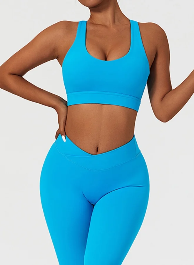 KAWN.YOGA Womens Striped Back Sports Bra - Padded Low Impact Workout Yoga Bra with Removable Built in Bra