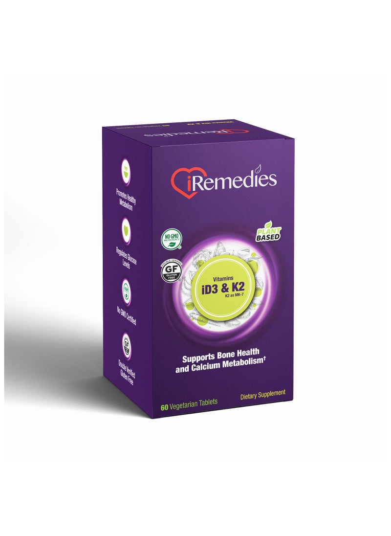 iRemedies iRemedies iVitamins D3 & K2 - Synergistic Support for Bone and Cardiovascular Health - 60 Tablets  - Image 2