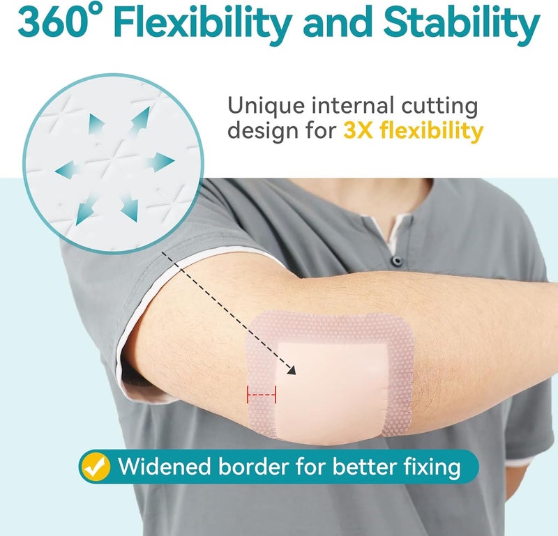 Dimora Large Bandage Ultra Soft Wound Dressing  Ultra Soft Silicone Foam Dressing 4x4 - Image 4