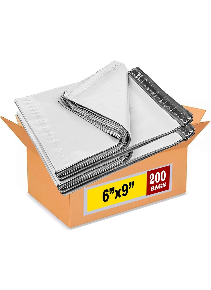 iMBAPrice iMBAPrice White Poly Mailers 6x9 Inch 200Pack Small Size 1 Poly Mailing Envelopes Bags Self Seal Adhesive Waterproof and Tear Proof Packing Bag Total 200 Bags  - Image 1