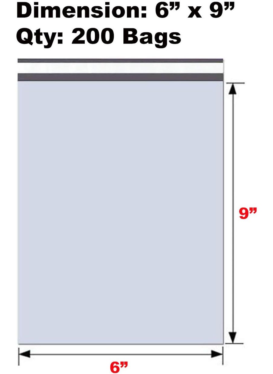 iMBAPrice iMBAPrice White Poly Mailers 6x9 Inch 200Pack Small Size 1 Poly Mailing Envelopes Bags Self Seal Adhesive Waterproof and Tear Proof Packing Bag Total 200 Bags  - Image 2