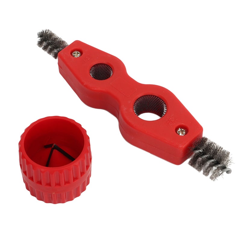 Red Color Copper Pipe Cleaner Reamer with Pipe Cleaning Brush Copper Pipe Polishing Chamferer Kit - Image 4