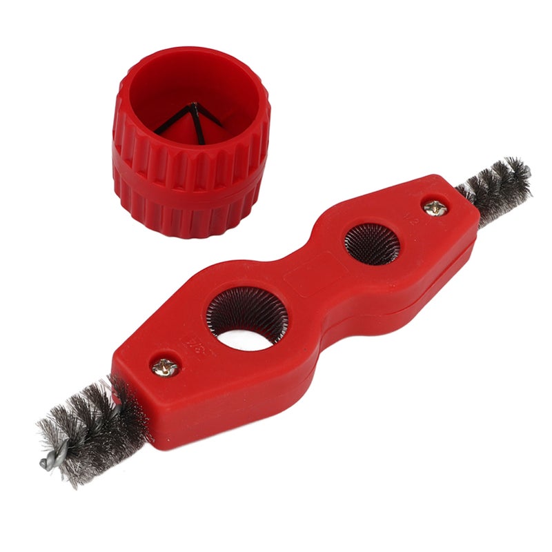 Red Color Copper Pipe Cleaner Reamer with Pipe Cleaning Brush Copper Pipe Polishing Chamferer Kit - Image 5