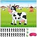Morcheiong Pin The Tail on The Cow Game with 48pcs Tails for Farm Party Decorations Kids Birthday Party Favors Western Party Supplies - Image 3