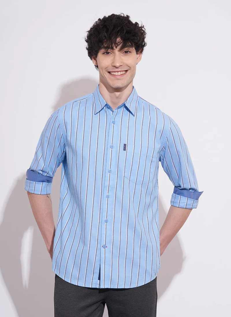 Being Human Regular Fit Striped Cotton Spread Collar Casual Shirt