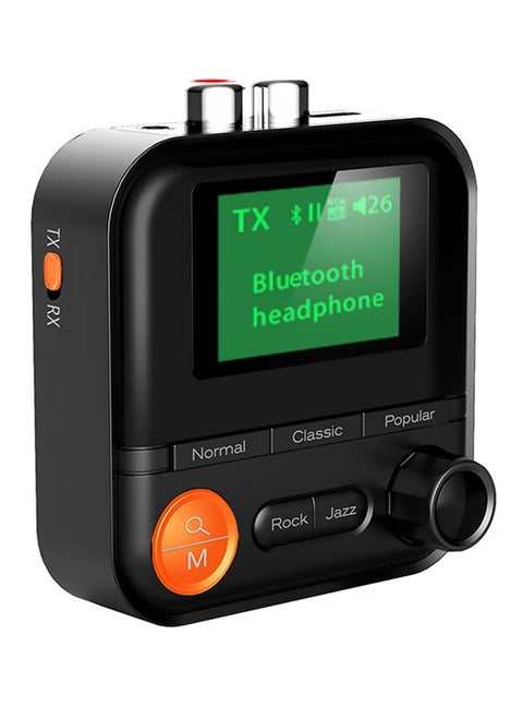 جهاز إرسال بلوتوث، جهاز إرسال بلوتوث 5.2 مع شاشة LCD، 5 تأثيرات EQ، تشغيل بطاقة TF، محول صوت لاسلكي RCA 3.5 مم AUX للتلفزيون/الكمبيوتر الشخصي/السيارة/MP3/مكبرات الصوت/سماعة الرأس، BR05
