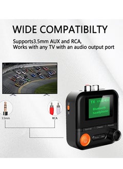 Furtey Bluetooth Transmitter Receiver,Bluetooth 5.2 Transmitter With LCD Screen,5 EQ Effects,TF Card Plug-Play,Wireless Audio Adapter RCA 3.5mm AUX for TV/PC/Car/MP3/Speakers/Headset,BR05  - Image 2