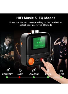 Furtey Bluetooth Transmitter Receiver,Bluetooth 5.2 Transmitter With LCD Screen,5 EQ Effects,TF Card Plug-Play,Wireless Audio Adapter RCA 3.5mm AUX for TV/PC/Car/MP3/Speakers/Headset,BR05  - Image 3