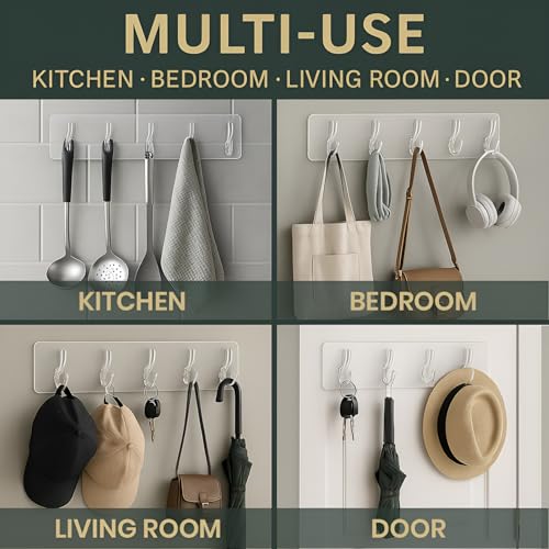 DALUCI Wall Hanger Hooks for Clothes Hanger for Wall – Strong Self Adhesive Magic Sticker Hook for Kitchen, Bathroom & Home – Door Sticker Hooks for Walls Hangers for Clothes Hanging (Pack of 2) - Image 5