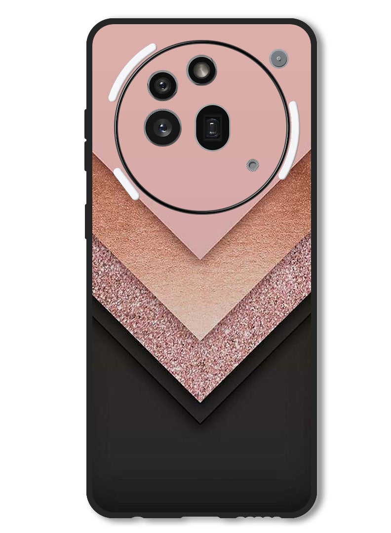 Theodor Case Compatible with Nothing Phone 3a Pro Protection Shockproof Bumper Cover Black Golden & Pink - Image 1