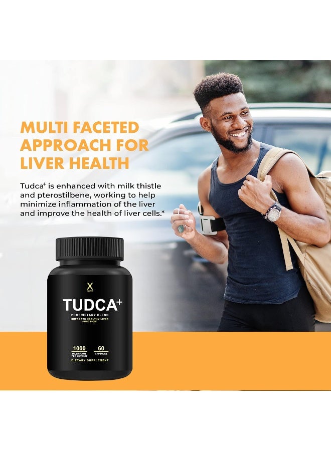 HUMANX TUDCA+ 1000mg (Tauroursodeoxycholic Acid) Powerful Serving Size - Liver Health Aid for Detox and Cleanse - Vegan, Non GMO - USA Made Easy to Swallow Capsules - Tudca Bile Salt Supplement Powder - Image 5