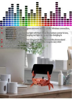MissTiara 2 in 1 Creative Bluetooth Speaker and Mobile Phone Stand, Crab Shape Bracket 360 Degree Surround Speaker Creative Desktop Decoration  - Image 3