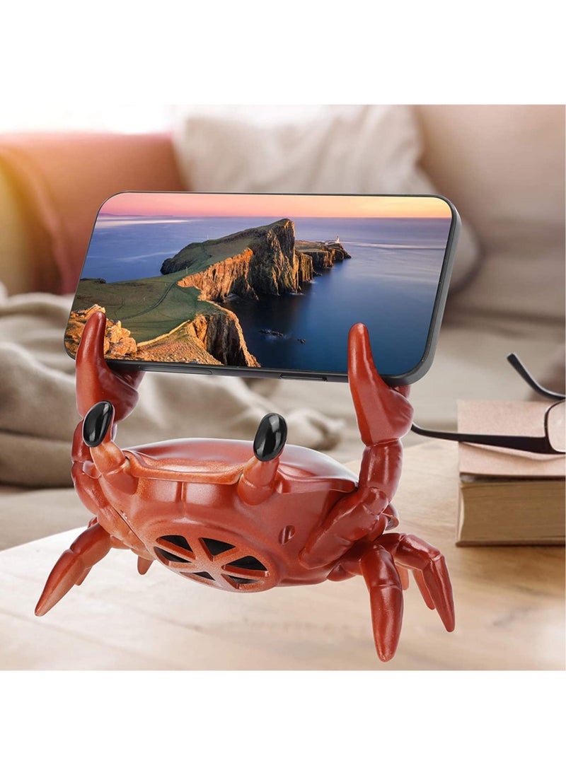 MissTiara - 2 in 1 Creative Bluetooth Speaker and Mobile Phone Stand, Crab Shape Bracket 360 Degree Surround Speaker Creative Desktop Decoration - Image 1