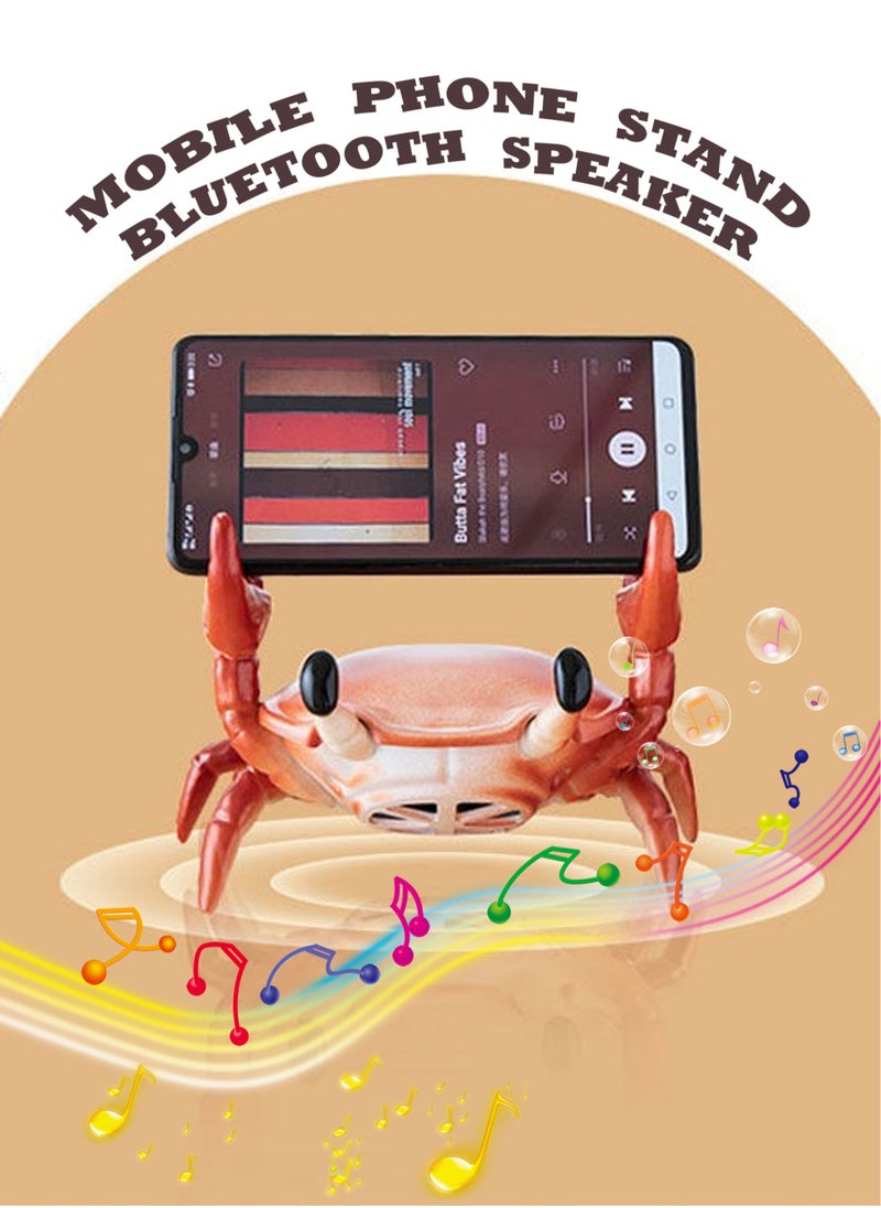MissTiara - 2 in 1 Creative Bluetooth Speaker and Mobile Phone Stand, Crab Shape Bracket 360 Degree Surround Speaker Creative Desktop Decoration - Image 1