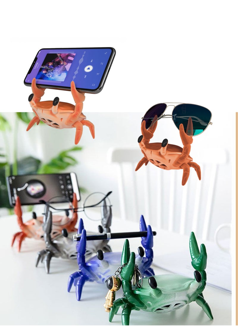 MissTiara - 2 in 1 Creative Bluetooth Speaker and Mobile Phone Stand, Crab Shape Bracket 360 Degree Surround Speaker Creative Desktop Decoration - Image 1