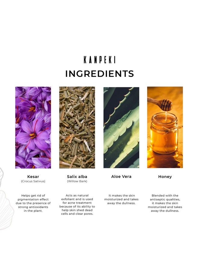 KANPEKI Light Facial Cream Counteracts Signs Of Ageing Provide Hydration Reduces Sensitivity Contains Kesar Aloe Vera Honey & Willow Bark For All Skin Types 60G - Image 5