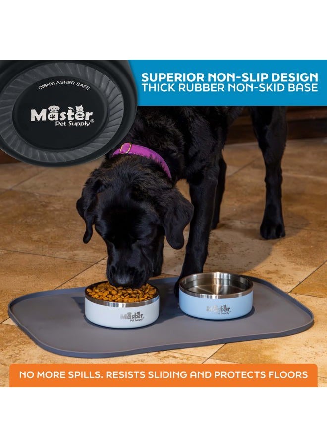 Master Pet Supply Stainless Steel Dog Bowls - 25 oz, Heavy Duty - Black Velvet, Double Wall Extra-Thick Insulated, Non-Slip Pet Water Bowl for Dogs, Cats & Pets, Anti Rust Metal, Dish Washer Safe - Image 5