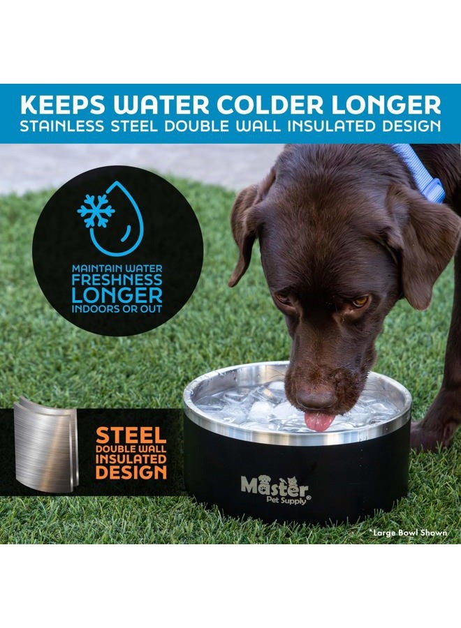 Master Pet Supply Stainless Steel Dog Bowls - 25 oz, Heavy Duty - Black Velvet, Double Wall Extra-Thick Insulated, Non-Slip Pet Water Bowl for Dogs, Cats & Pets, Anti Rust Metal, Dish Washer Safe - Image 4