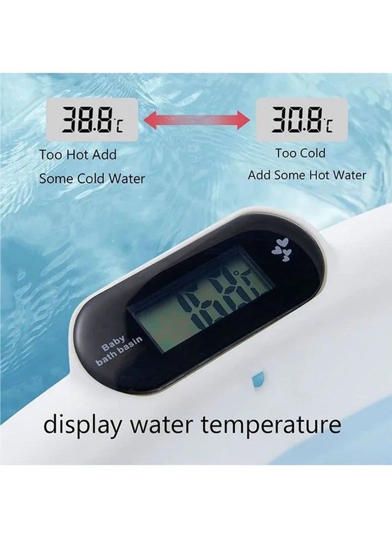 Rock Pow - Baby Folding Bathtub, Foldable Baby Bathtub with Temperature Sensing,Portable Safe Shower Basin with Support Pad for Newborn/Infant/Toddler,Sitting Lying Large Safe - Image 1