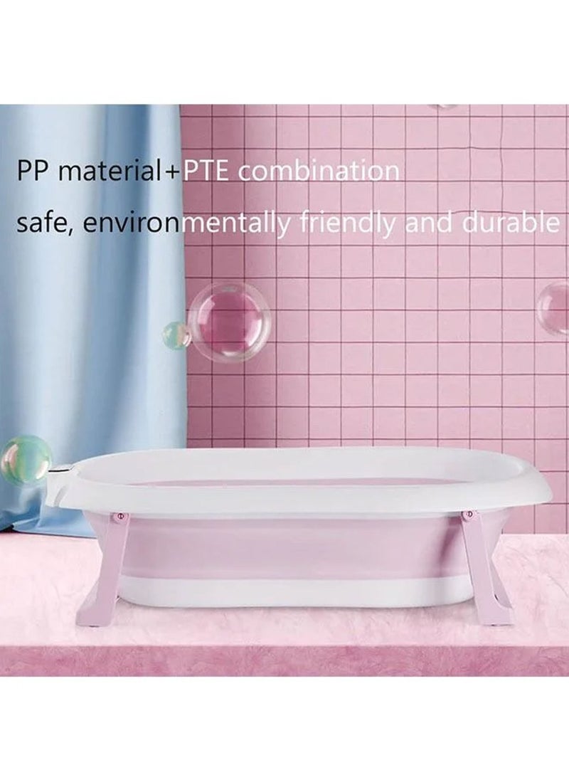 Rock Pow - Baby Folding Bathtub, Foldable Baby Bathtub with Temperature Sensing,Portable Safe Shower Basin with Support Pad for Newborn/Infant/Toddler,Sitting Lying Large Safe - Image 1