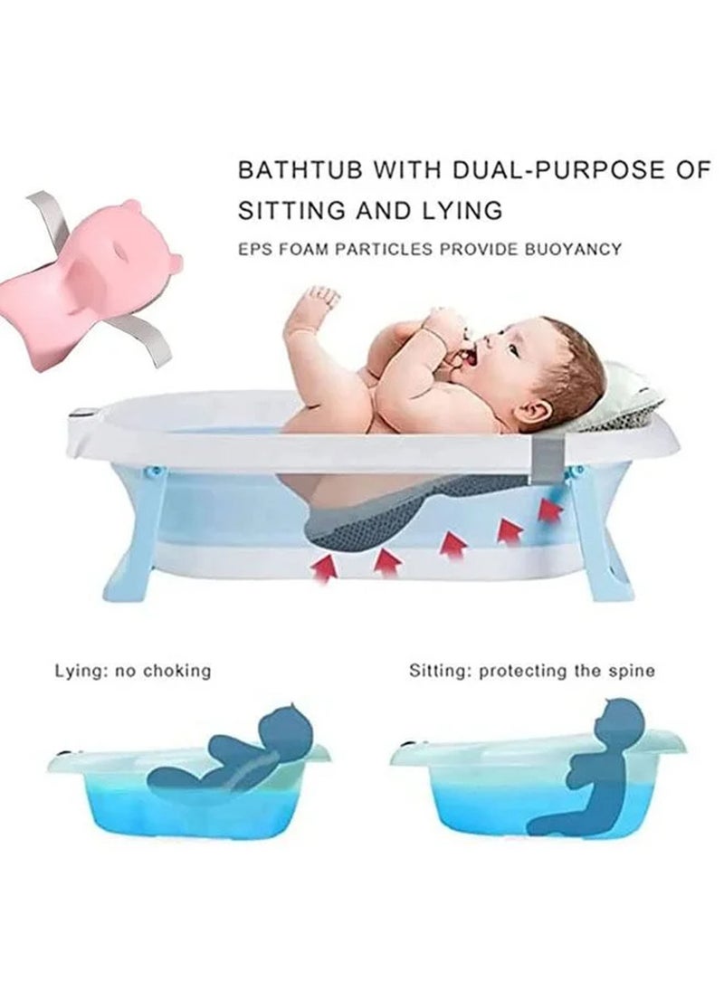 Rock Pow - Baby Folding Bathtub, Foldable Baby Bathtub with Temperature Sensing,Portable Safe Shower Basin with Support Pad for Newborn/Infant/Toddler,Sitting Lying Large Safe - Image 1