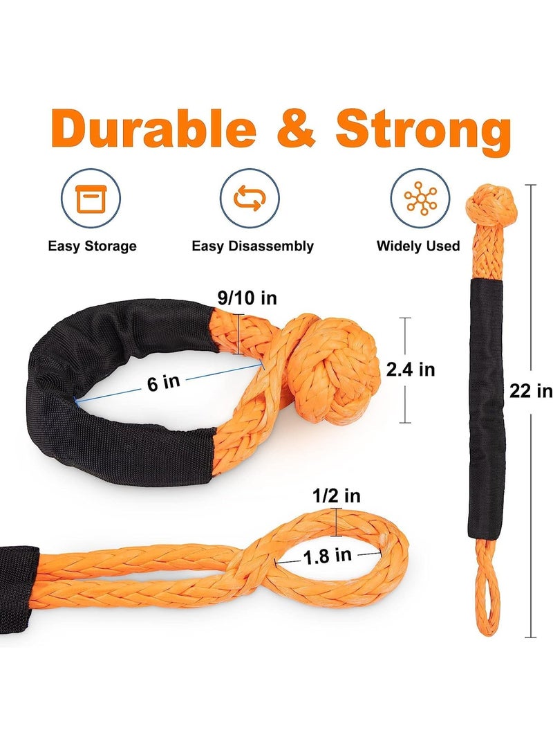 Synthetic Soft Shackle Rope Rugged Off Road Connect Shackle, 1.5x56cm Truck Recovery Rope Kit 17T Break Strength Lightweight with Protective Sleeve for Towing 4X4 ATV SUV Sailing Boating Trailer, 2PCS - Image 5